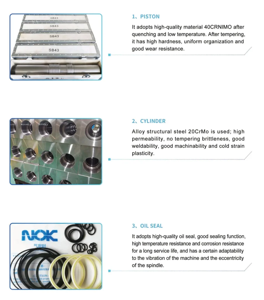 Hydraulic Breaker Key Components Piston Cylinder Oil-seal